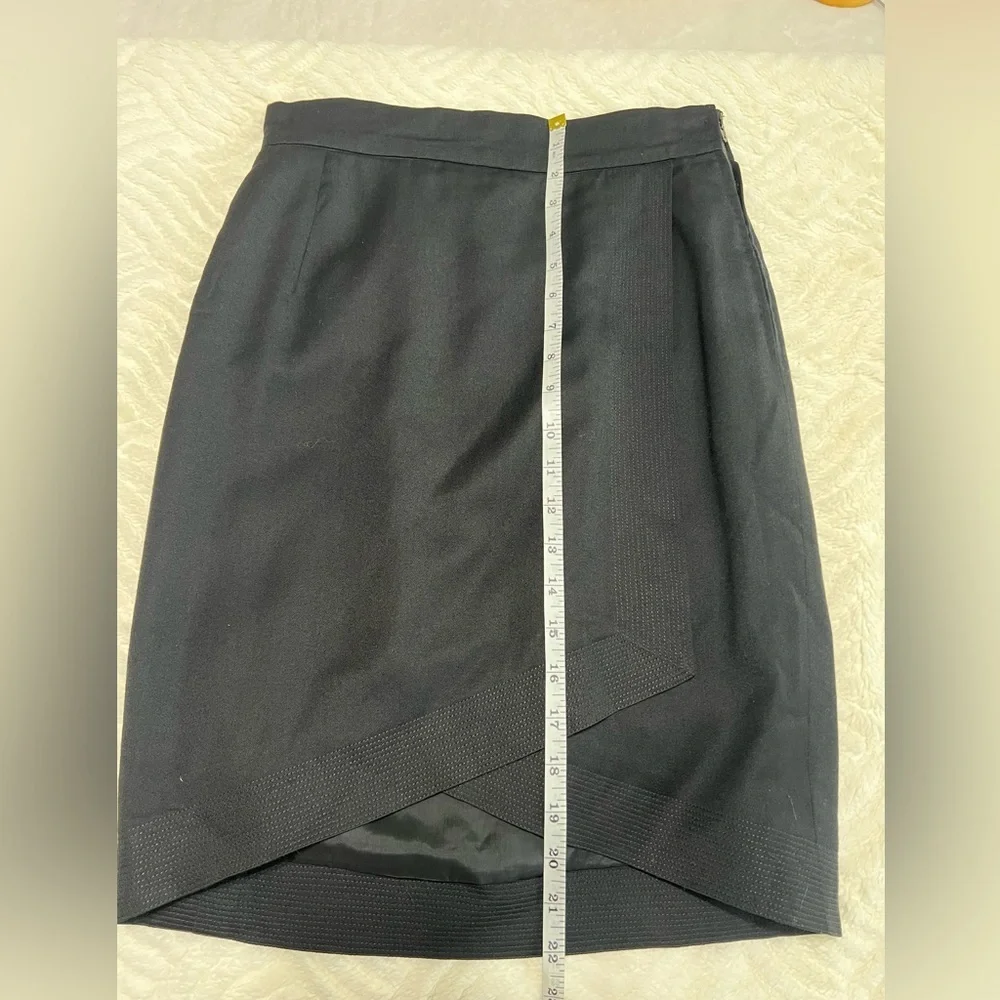 Vintage Gianni Versace Black Wool Wrap Mini Skirt XS Made in Italy Asymmetrical